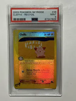 2003 Pokemon Skyridge - Cleffa Rev.Foil #48 PSA 9 MINT - Image 1