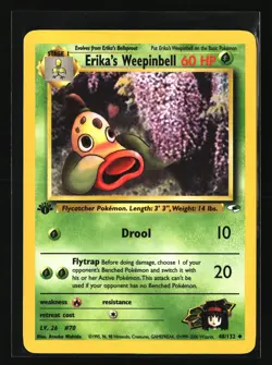 Pokemon ERIKA'S WEEPINBELL 48/132 1st Edition (2000 Gym Heroes) NM/Near Mint - Image 1