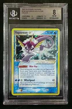 Vaporeon Gold Star Pokemon 2007 EX Power Keepers #102 Holo BGS 8 - Image 1
