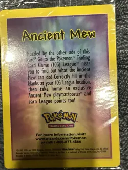 SEALED Ancient Mew Pokemon New Movie Promo Double Holo Foil Rare 1999-2000 MINT - Image 2