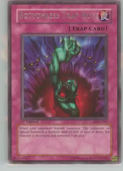 Yu-Gi-Oh LOD Bottomless Trap Hole #LOD-092 1st ED SR NM Vintage Old School YGO - Image 1