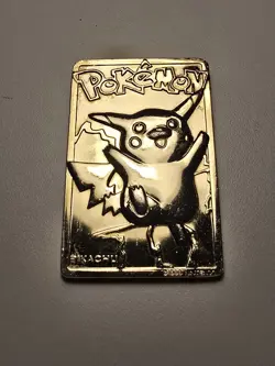 Pokemon #25 Pikachu 23k Gold Plated Trading Card 1999 Burger King - Image 1