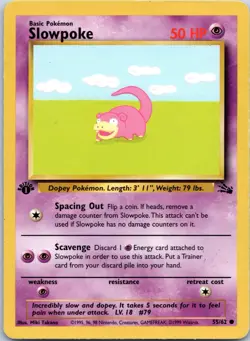 Slowpoke 55/62 Fossil Set 1st Edition Vintage 1999 Pokemon Card - Image 1
