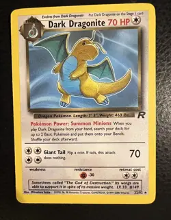 Pokemon Card DARK DRAGONITE 22/82 Team Rocket Rare ~ Near Mint - Image 1