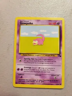 1x Pokemon TCG Card Unlimited Slowpoke 55/62 | Fossil Set LP Free shipping - Image 1