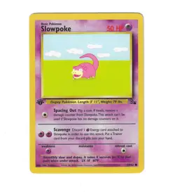 Slowpoke 1st ed. Pokemon Card - 1st Edition Fossil Set 1999 #55/62 - Image 1