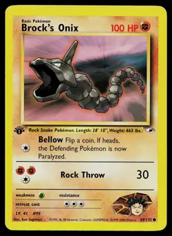 Pokemon Gym Heroes 69/132 Brock's Onix 1st Edition Pokemon Card - Image 1