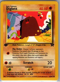 Diglett 1st Edition 52/82 Team Rocket - Pokemon Card - LP - Image 1