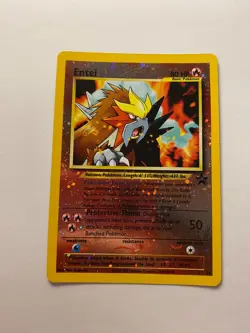 Entei 34 Reverse Holo WOTC Black Star Promo Pokemon Card LP - Image 1