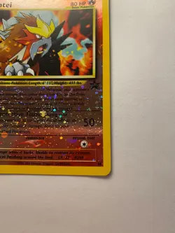 Entei 34 Reverse Holo WOTC Black Star Promo Pokemon Card LP - Image 3