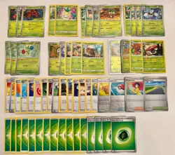 Pokemon TGC Grass Type Ready-to-Play 60-Card Deck with Full Foils - Image 1
