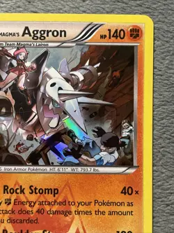 Team Magma’s Aggron 14/34 Rare Holo Pokemon Card 2015 Double Crisis MP - Image 3