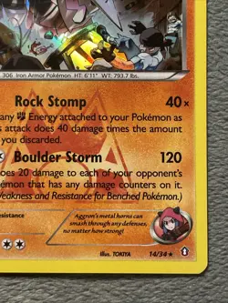 Team Magma’s Aggron 14/34 Rare Holo Pokemon Card 2015 Double Crisis MP - Image 5