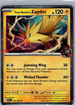 Team Rocket's Zapdos (EB Games Exclusive) 070/182 - Pokemon Card - NM - Image 1