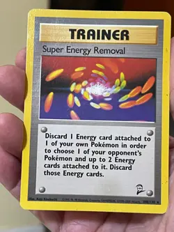 POKEMON SUPER ENERGY REMOVAL 106/130 COMMON BASE SET 2 HP/DM CARD See PICS - Image 1