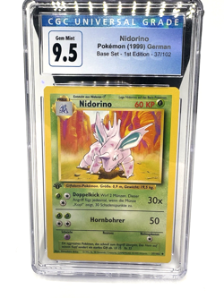 Pokemon CGC 9.5 Nidorino 1st Edition 37/102 German Base Set Card - Image 1