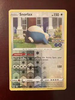 Snorlax 055/078 Pokemon GO Reverse Holo Pokemon TCG Card - Image 1