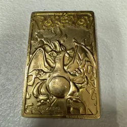 Vintage Pokemon Limited Edition 1999 Charizard 23K Gold Plated Trading Card BK - Image 1