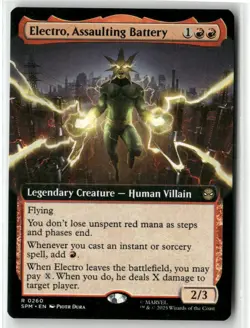 MTG MARVEL'S SPIDER-MAN ELECTRO, ASSAULTING BATTERY EXTENDED ART NON FOIL - Image 1