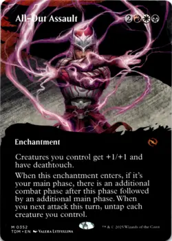 MTG All-Out Assault (Borderless) Normal NM Tarkir: Dragonstorm Magic 352 - Image 1