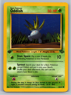 Oddish 58/64 Jungle 1st Edition 1999 Pokemon Card - LP - Image 1