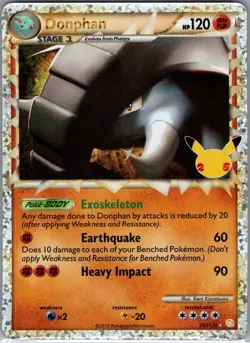 Donphan (Prime) 107/123 Holo Celebrations - Pokemon Card - NM - Image 1