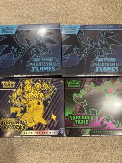 Pokemon Mega Phantasm Flames Elite Trainer Box Plus Surging Sparks And Shrouded! - Image 1