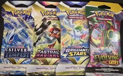 4X Pokemon Sleeved Booster Pack Lot - Evolving Skies Included - Image 1