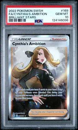 2022 POKEMON BRILLIANT STARS CYNTHIA'S AMBITION ENGLISH 169/172 PSA 10 GEM MINT - Image 1