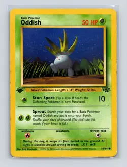 Pokemon TCG Oddish 58/64 Jungle 1st Edition LP - Image 1