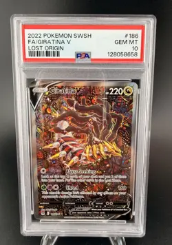 2022 POKEMON SWORD & SHIELD LOST ORIGIN #186 FULL ART/GIRATINA V PSA 10 - Image 1