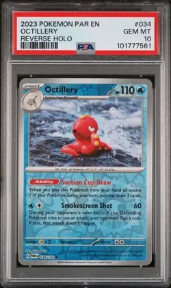 PSA 10 Pokemon Paradox Rift 034 Octillery | Reverse Holo - Yuka Morii - POP 2 - Image 1