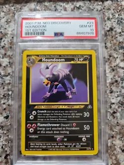 1st ED. 2001 Pokemon Neo Discovery TCG Houndoom 23/75. PSA 10 - Image 1