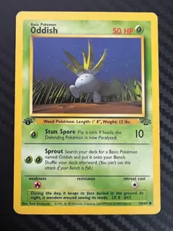 Pokemon TCG Oddish Jungle 58/64 Regular 1st Edition Common MP - Image 1