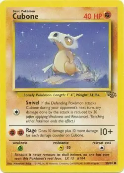 Cubone 50/64 Jungle Common Light Play LP Pokemon DNA GAMES - Image 1