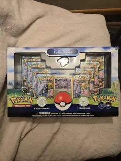 Pokemon Go Radiant Eevee Premium Collection Box Factory Sealed! 8 packs + Pin - Image 1