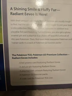 Pokemon Go Radiant Eevee Premium Collection Box Factory Sealed! 8 packs + Pin - Image 5