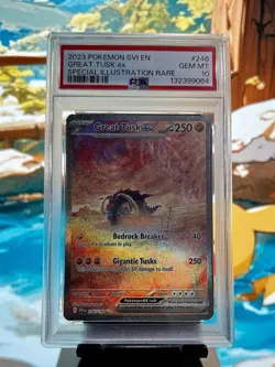 2023 POKEMON SVI EN-SCARLET & VIOLET #246 GREAT TUSK EX PSA 10 - Image 1