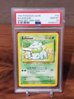 1999-2000 Pokemon Base Set 4th Print Bulbasaur 44/102 PSA 10 Gem Mint - Image 1