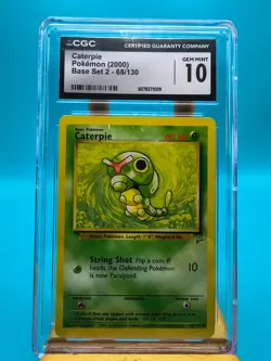 Caterpie #68 (Pokemon Base Set 2 February 24, 2000) Grade 10 Gem MINT - Image 1