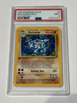 1999 Pokemon Machamp Holo 1st Edition Card PSA 9 Mint #8 - Image 1
