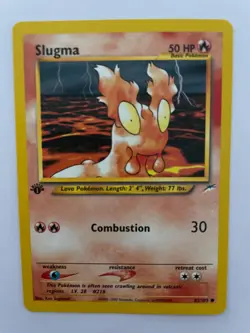 Slugma 82/105 Neo Destiny 1st Edition Pokemon Card Common NM - Image 1