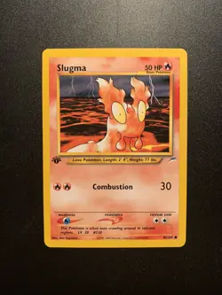 1ST EDITION Slugma Neo Destiny #82/105 Pokemon Card - NEAR MINT - Image 1