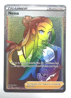 Nessa 196/185 Vivid Voltage NM Full Art Secret Rainbow Rare Pokemon Card - Image 1