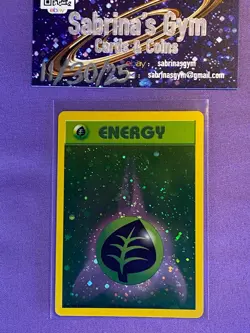 Grass Energy Reverse Holo WotC 2002 Energize League Promo Rare Pokemon Card - Image 1