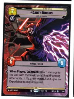 Star Wars Unlimited - SOP - Darth Nihilus - Lord Of Hunger Hyperspace L Card 508 - Image 1