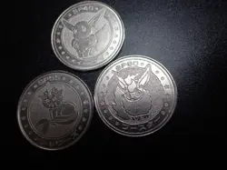 Pokemon Card Meiji Promo Battle Coin Silver x3 Eevee Flareon Vaporeon #5982 PLAY - Image 4