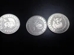 Pokemon Card Meiji Promo Battle Coin Silver x3 Eevee Flareon Vaporeon #5982 PLAY - Image 5