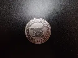 Pokemon Card Meiji Promo Battle Coin Silver Shining Pikachu #5980 PLAY - Image 1