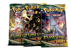 2021 Pokemon TCG Evolving Skies Sword & Shield 10 Card Booster Pack New 3 packs - Image 1